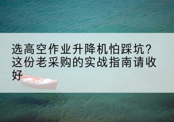 猇亭高空作业升降机厂家推荐-选高空作业升降机怕踩坑？这份老采购的实战指南请收好