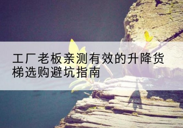 猇亭升降货梯怎么选-工厂老板亲测有效的升降货梯选购避坑指南